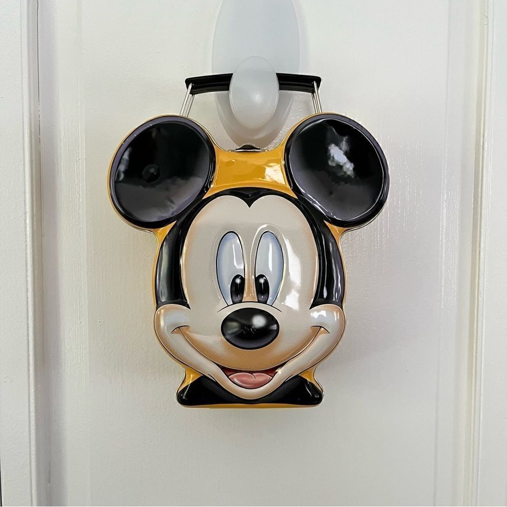 Disney Officially Licensed Mickey Mouse Head Latching Metal Lunchbox with Handle